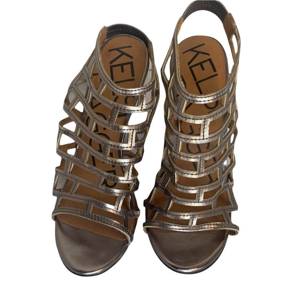 Kelsi Dagger Shoes - Kelsi Dagger Silver Wedge Heels Size 6